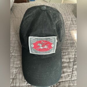 The Classic Black Hat with Red Patch